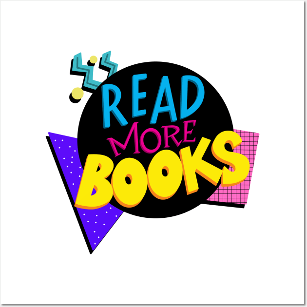 Read More Books 80s 90s Bookworm Wall Art by Thenerdlady